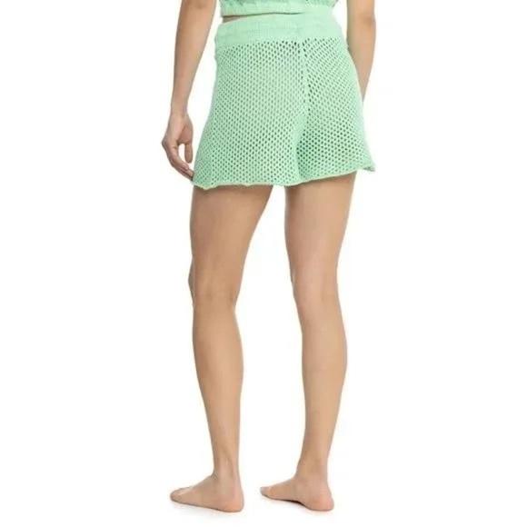 NEW WeWoreWhat Mint Green Crochet Drawstring Shorts Size Medium - Picture 3 of 9